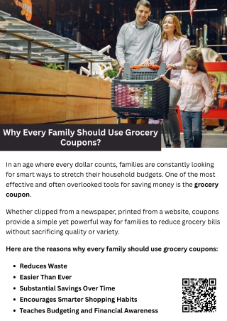 Why Every Family Should Use Grocery Coupons?