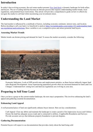 Navigating the Market: Selling Land in Today's Economy