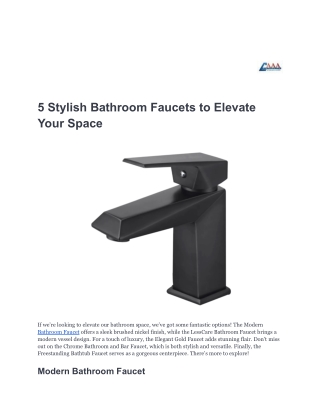 5 Stylish Bathroom Faucets to Elevate Your Space