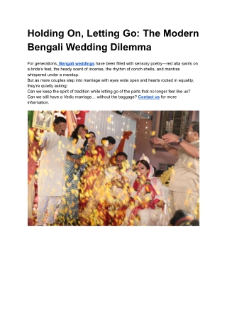 Holding On, Letting Go_ The Modern Bengali Wedding Dilemma