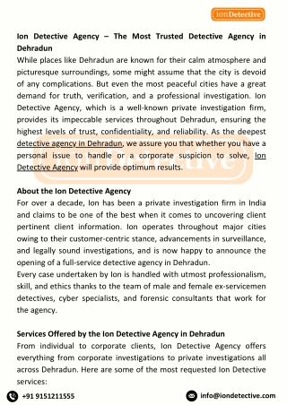 Detective Agency in Dehradun