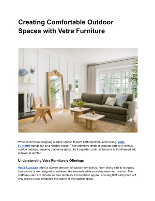 Make Small Spaces Work Better with Vetra furniture