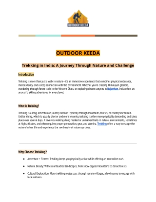 Trekking in India_ A Journey Through Nature and Challenge