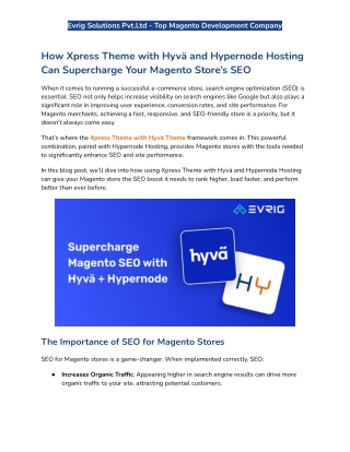 How Xpress Theme with Hyvä and Hypernode Hosting Can Supercharge Your Magento Store’s SEO