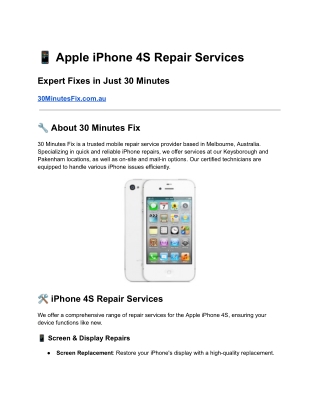 Apple iPhone 4S Repair Services | Expert Fixes - 30 Minutes Fix