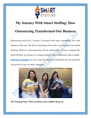 Smart Staffing – Reliable Outsourcing Solutions for Global Businesses