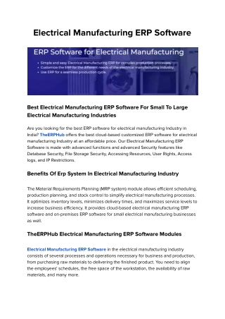 #1 ERP software for the electrical goods industry in India
