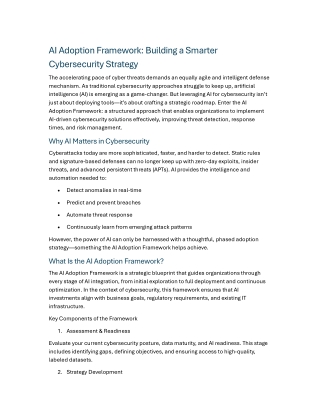 AI Adoption Framework Building a Smarter Cybersecurity Strategy
