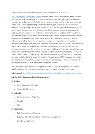 Earth Observation for Maritime and Coastal Monitoring: Market Insights