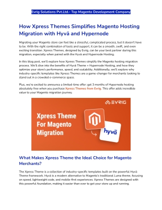 How Xpress Themes Simplifies Magento Hosting Migration with Hyvä and Hypernode