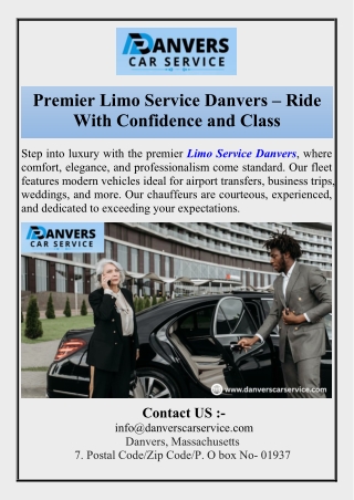 Premier Limo Service Danvers Ride With Confidence and Class