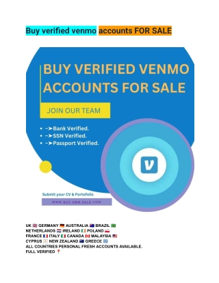 Top 01 Sites To, Buy Verified venmo Accounts In 25