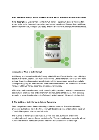 Title_ Best Multi Honey_ Nature's Health Booster with a Blend of Pure Floral Goodness