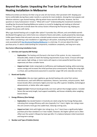 Beyond the Quote Unpacking the True Cost of Gas Structured Heating Installation in Melbourne