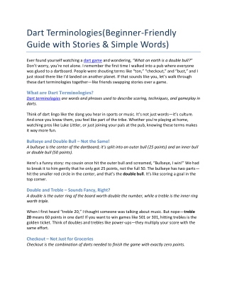 dart terminologies beginner friendly guide with