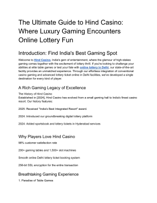 The Ultimate Guide to Hind Casino_ Where Luxury Gaming Encounters Online Lottery Fun (1)
