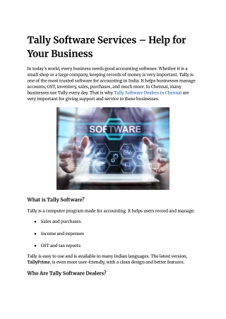 tally software services help for your business