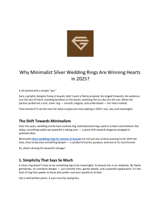 Why Minimalist Silver Wedding Rings Are Winning Hearts in 2025 | EIJC Kuwait