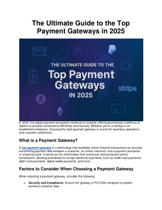 The Ultimate Guide to the Top Payment Gateways in 2025