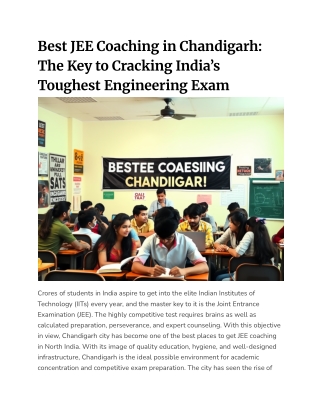 Best JEE Coaching in Chandigarh_ The Key to Cracking India’s Toughest Engineering Exam