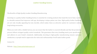 leather handbag factory