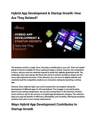 hybrid app development startup growth