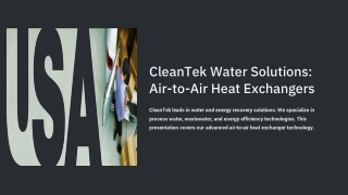 cleantek water solutions air to air heat