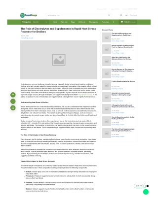 the role of electrolytes and supplements in rapid heat stress recovery for broilers