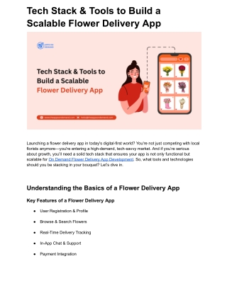 Tech Stack & Tools to Build a Scalable Flower Delivery App