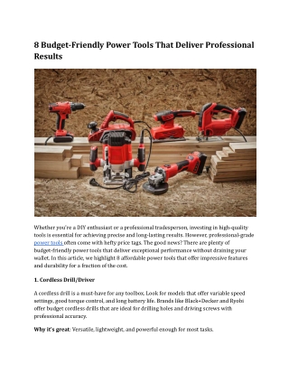 8 budget friendly power tools that deliver