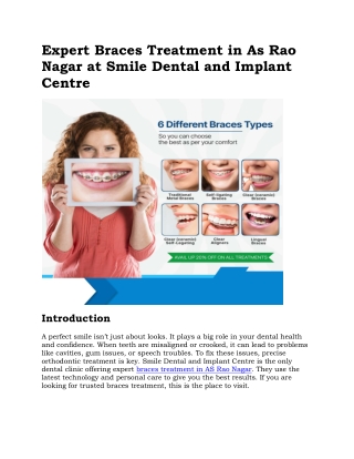 Expert Braces Treatment in As Rao Nagar at Smile Dental and Implant Centre