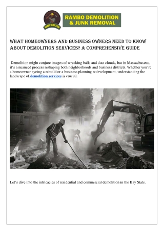 What Homeowners and Business Owners Need to Know About Demolition Services A Comprehensive Guide 1
