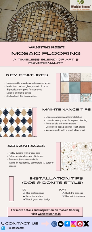 worldofstones presents mosaic flooring