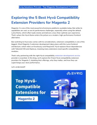 Exploring the 5 Best Hyvä Compatibility Extension Providers for Magento 2