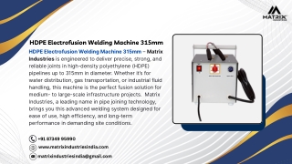 HDPE Electrofusion Welding Machine 315mm