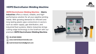 HDPE Electrofusion Welding Machine