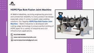 HDPE Pipe Butt Fusion Joint Machine