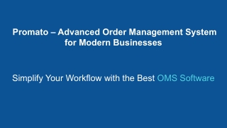 Promato Order Management Software
