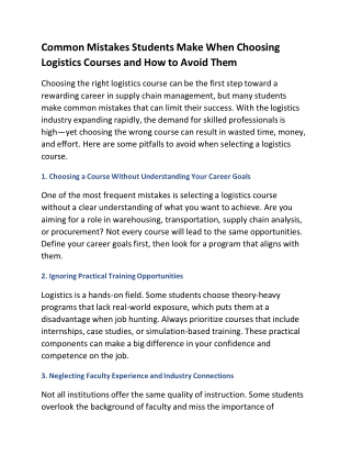 common mistakes students make when choosing