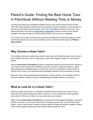 parent s guide finding the best home tutor