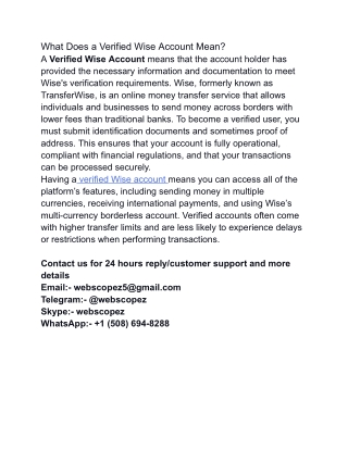what does a verified wise account mean a verified