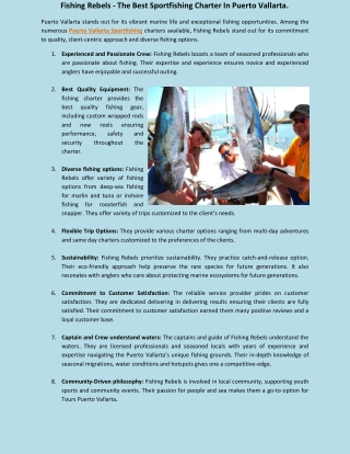 The Best Sportfishing Charter In Puerto Vallarta.