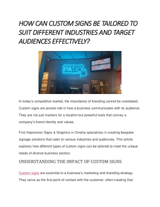 how can custom signs be tailored