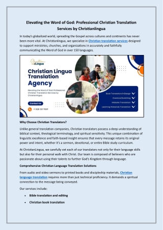 elevating the word of god professional christian
