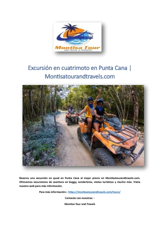 Excursión en cuatrimoto en Punta Cana | Montisatourandtravels.com