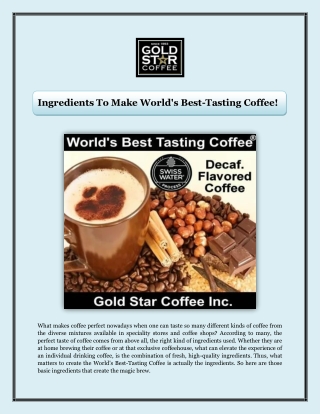 Ingredients To Make World