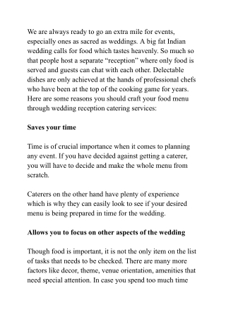Custom Creations - Crafting Your Dream Menu with Wedding Reception Catering