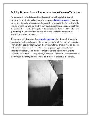 building stronger foundations with shotcrete