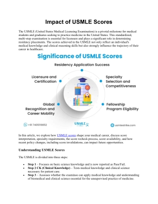 impact of usmle scores