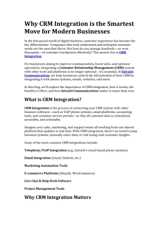 why crm integration is the smartest move